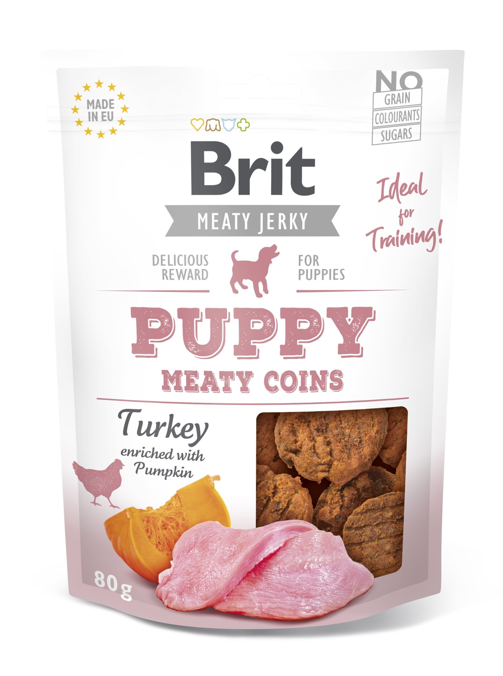 Brit Jerky Puppy Turkey Meaty Coins närimismaius kutsikatele 80g 1 Brit Jerky Puppy Turkey Meaty Coins närimismaius kutsikatele 80g