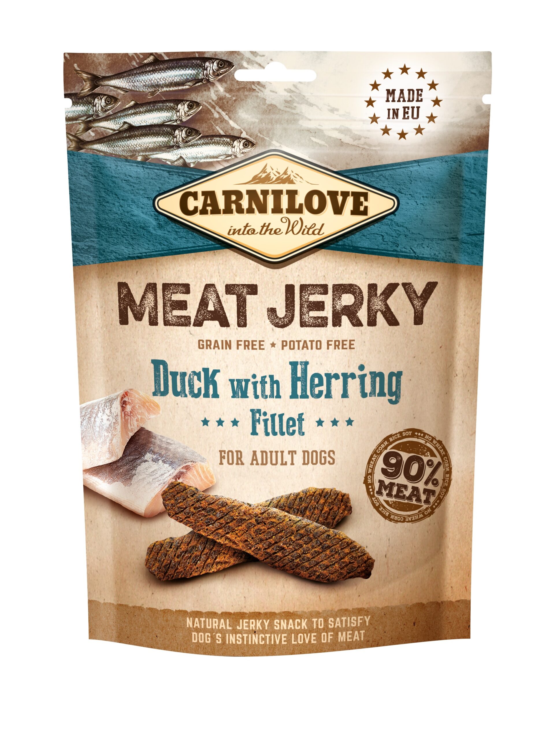 Carnilove Dog Jerky Duck with Herring maius koerale 100g 1 Carnilove Dog Jerky Duck with Herring maius koerale 100g