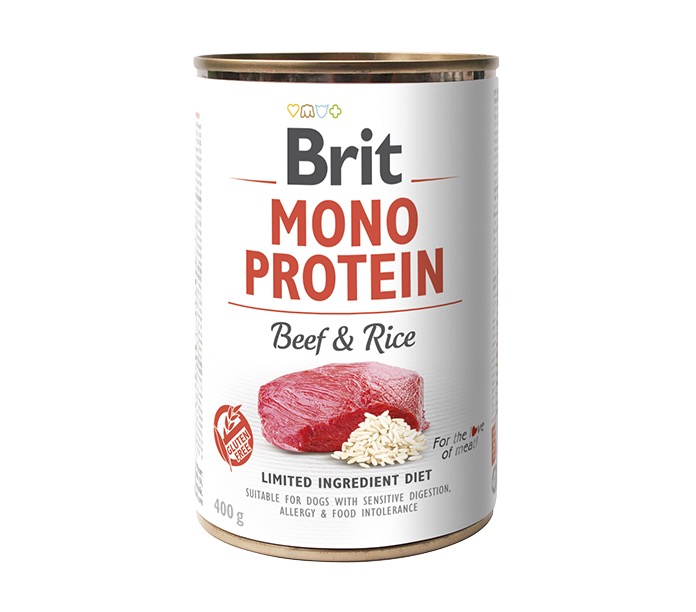 Brit Mono Protein Beef & Rice konserv koertele 400g 1 Brit Mono Protein Beef & Rice konserv koertele 400g