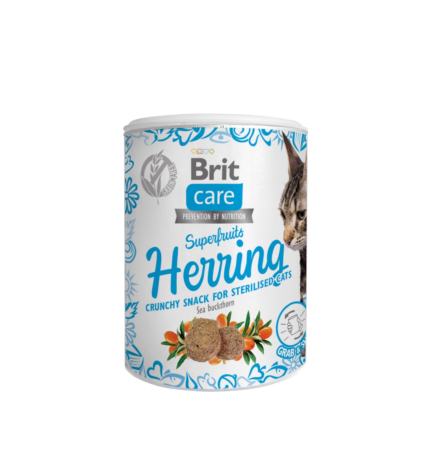 Brit Care Cat Snack SuperFruits Herring kassimaius heeringaga 100g 1 Brit Care Cat Snack SuperFruits Herring kassimaius heeringaga 100g