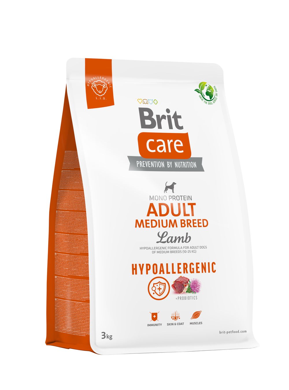 Brit Care Hypoallergenic Adult Medium Breed Lamb koeratoit 3kg 1 Brit Care Hypoallergenic Adult Medium Breed Lamb koeratoit 3kg