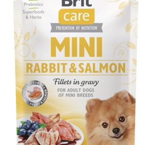 Brit Care Mini pouch Rabbit Salmon fillets in gravy einekotike koertele 85g