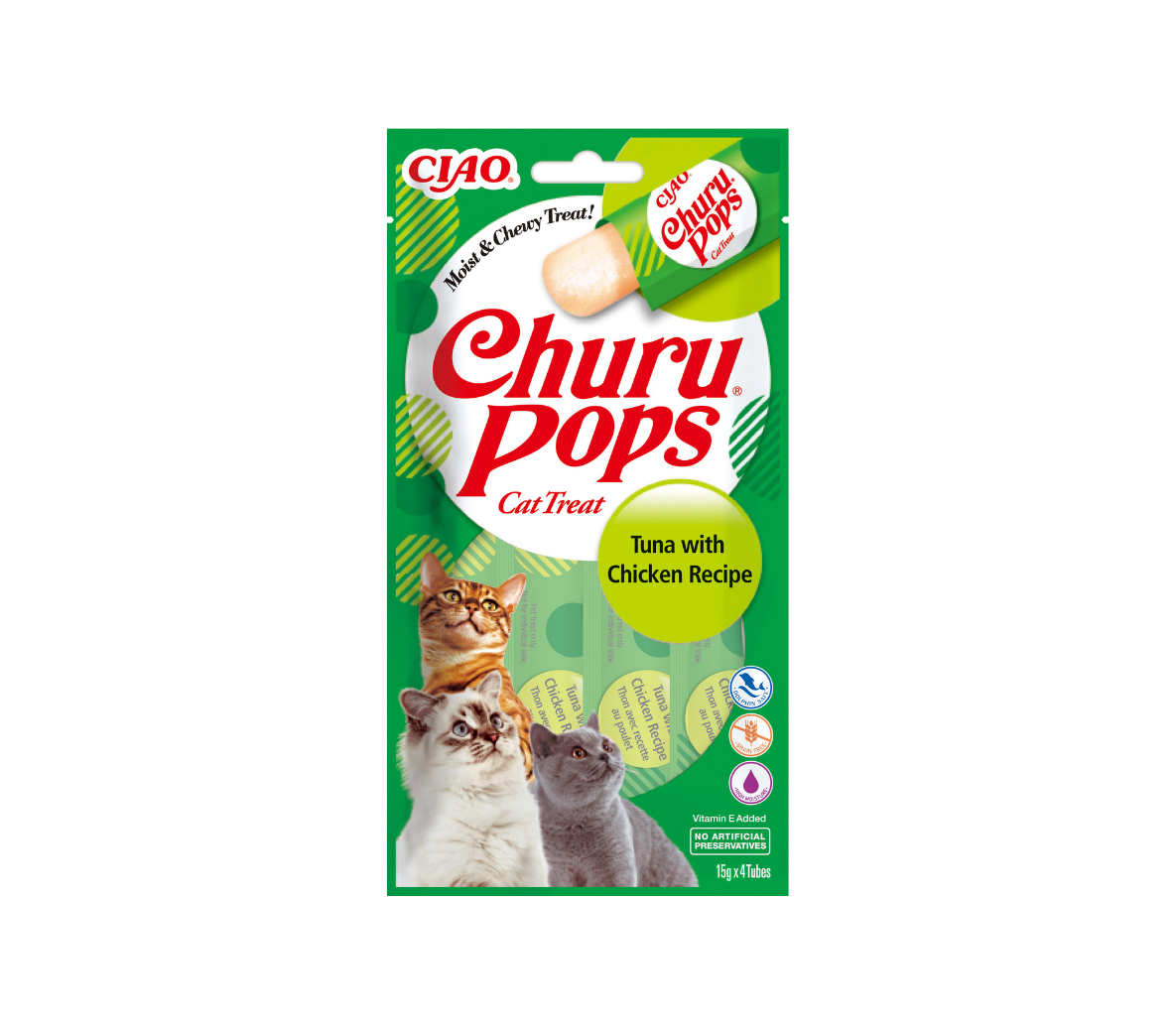Churu Pops kassimaius tuunikala ja kanaga 4x15g 1 Churu Pops kassimaius tuunikala ja kanaga 4x15g