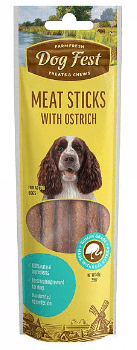 DogFest Jaanalinnuliha pulgad kõikidele koertele 45g 1 DogFest Jaanalinnuliha pulgad kõikidele koertele 45g
