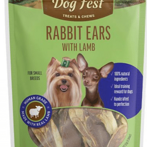 DogFest Küülikukõrvad tallelihaga, väikest tõugu koertele, 55g