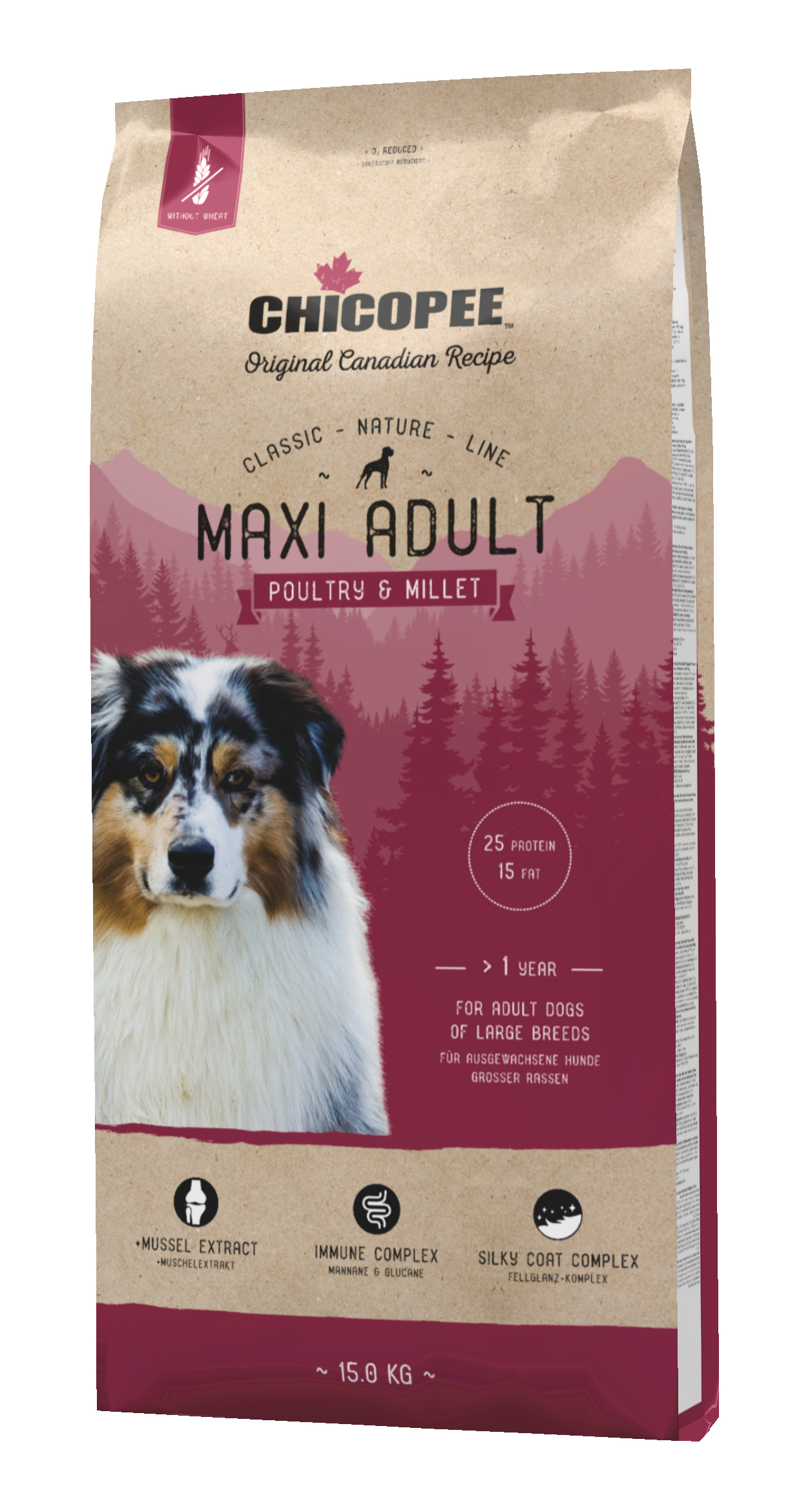 Chicopee CNL Maxi Adult Poultry & Millet koeratoit 15kg 1 Chicopee CNL Maxi Adult Poultry & Millet koeratoit 15kg