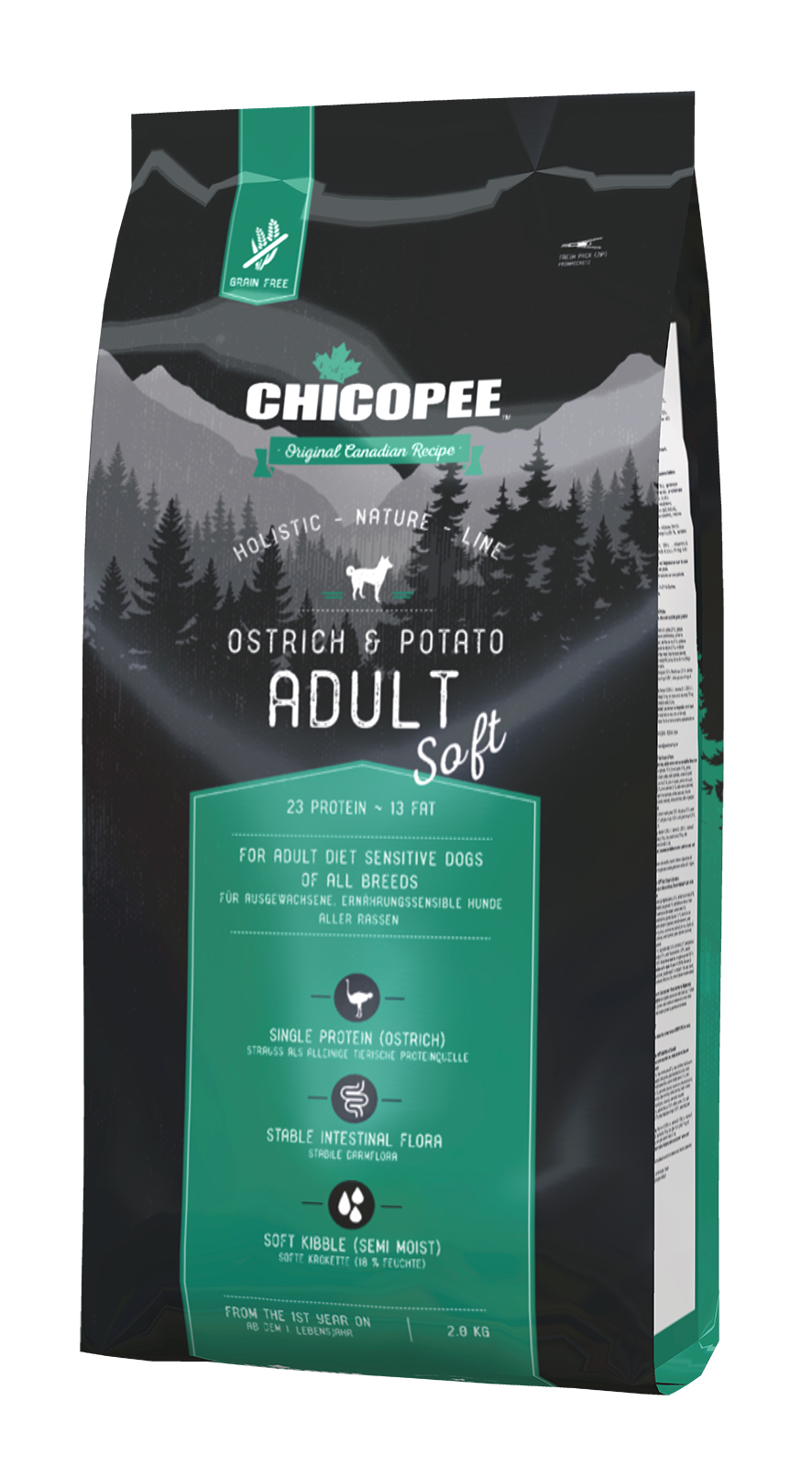 Chicopee HNL Soft Adult Ostrich & Potato koeratoit 2kg 1 Chicopee HNL Soft Adult Ostrich & Potato koeratoit 2kg