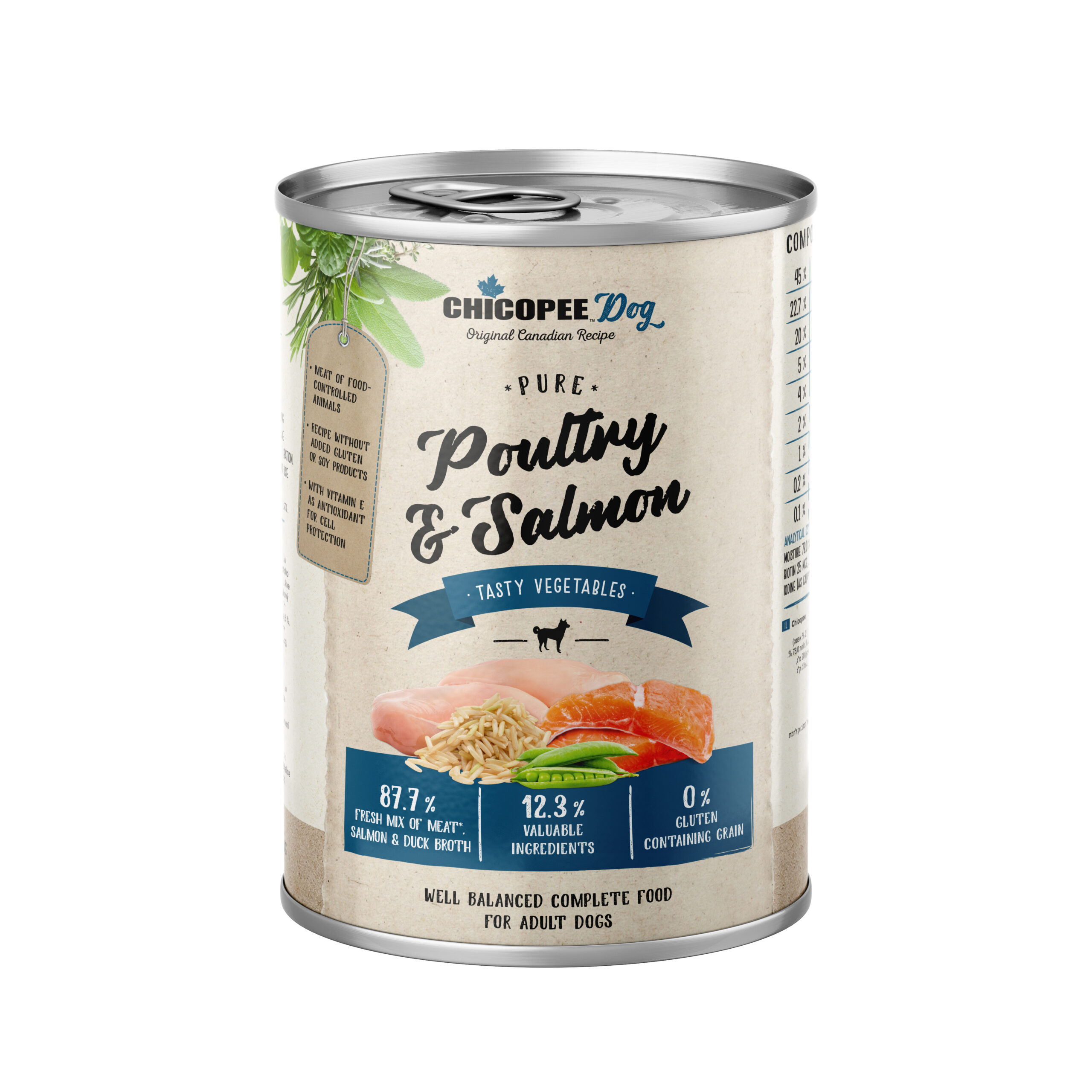 Chicopee Pure Poultry & Salmon konserv koertele 400g 1 Chicopee Pure Poultry & Salmon konserv koertele 400g