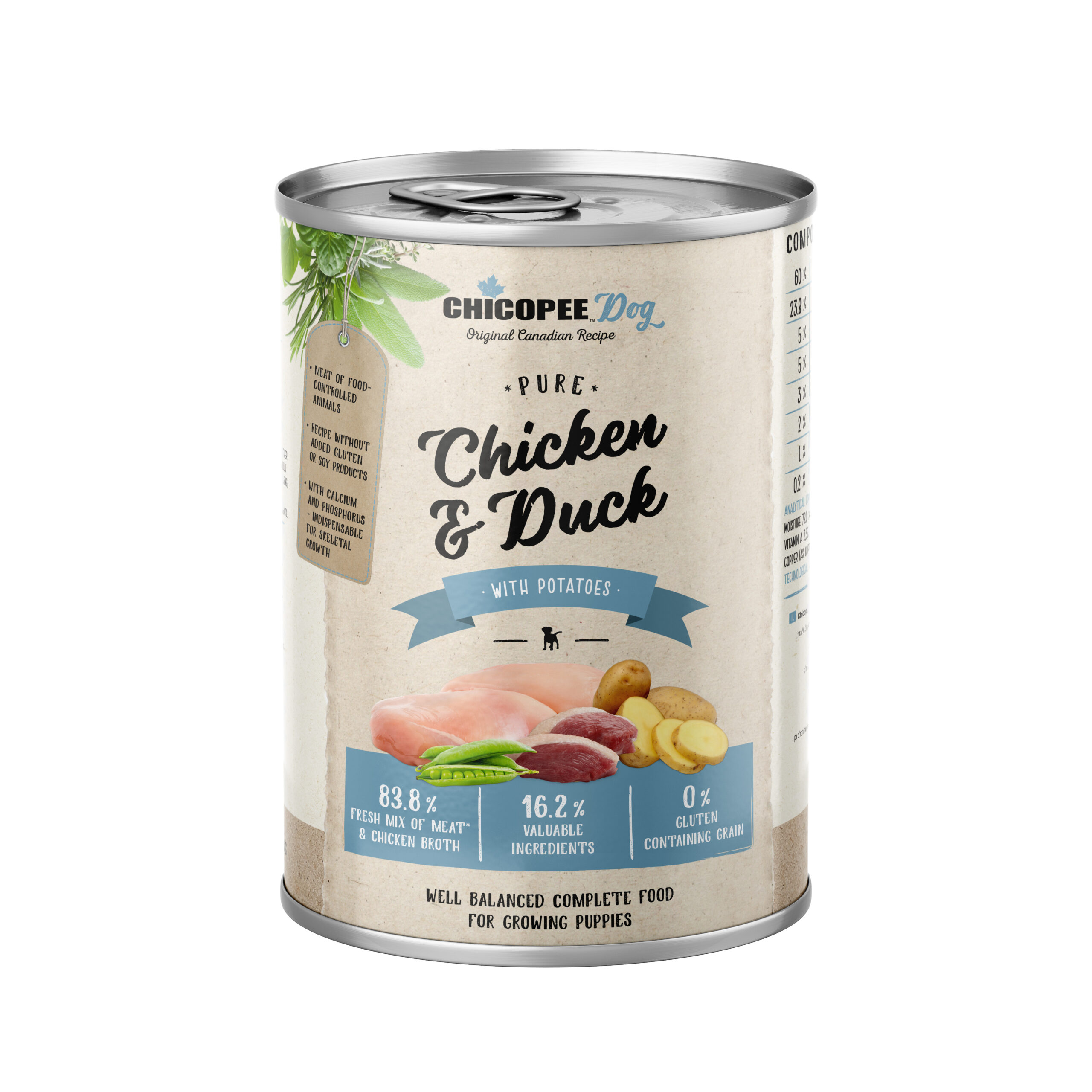 Chicopee Junior Pure Chicken & Duck konserv kutsikatele 400g 1 Chicopee Junior Pure Chicken & Duck konserv kutsikatele 400g