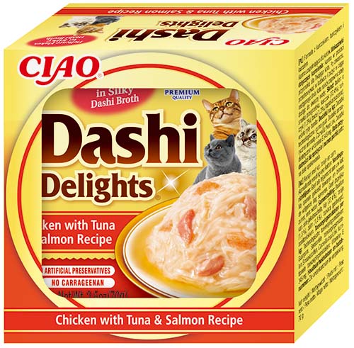 Inaba Dashi Delights Chicken with Tuna & Salmon konserv kassile 70g 1 Inaba Dashi Delights Chicken with Tuna & Salmon konserv kassile 70g