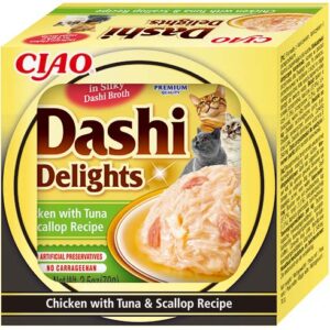 Inaba Dashi Delights Chicken with Tuna & Scallop konserv kassile 70g