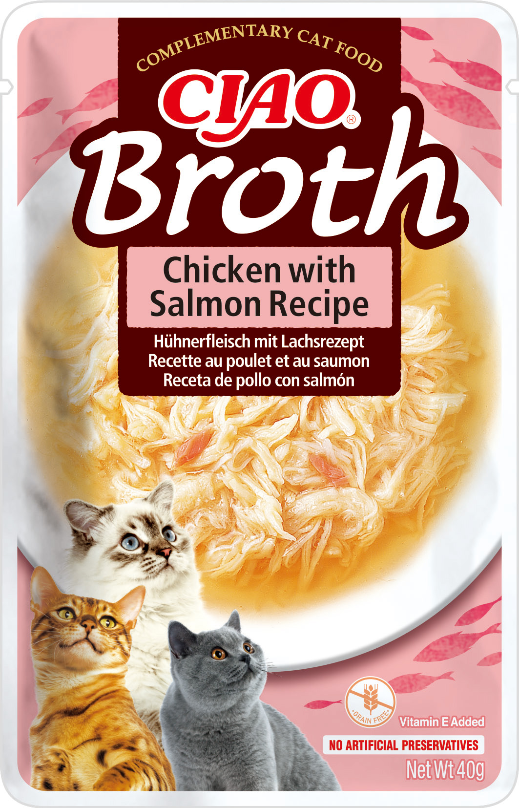 Ciao Broth Chicken with Salmon märgtoit kassidele 40g 1 Ciao Broth Chicken with Salmon märgtoit kassidele 40g
