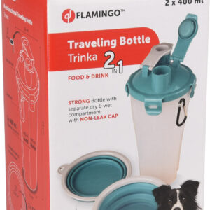 Flamingo 2in1 matkapudel koerale 2x400ml