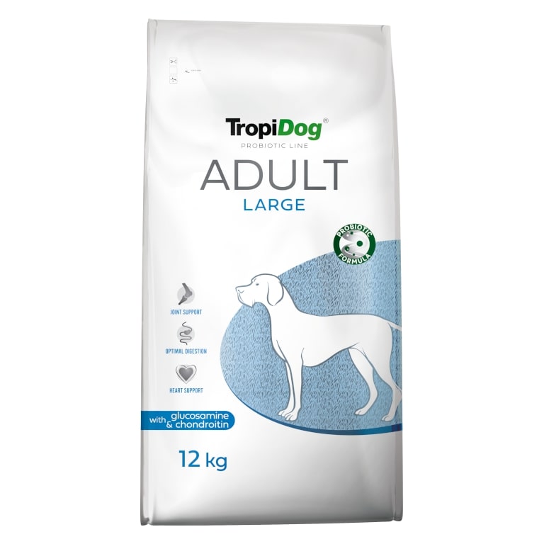 TropiDog Adult Large Probiotic Line koertoit 12kg 1 TropiDog Adult Large Probiotic Line koertoit 12kg