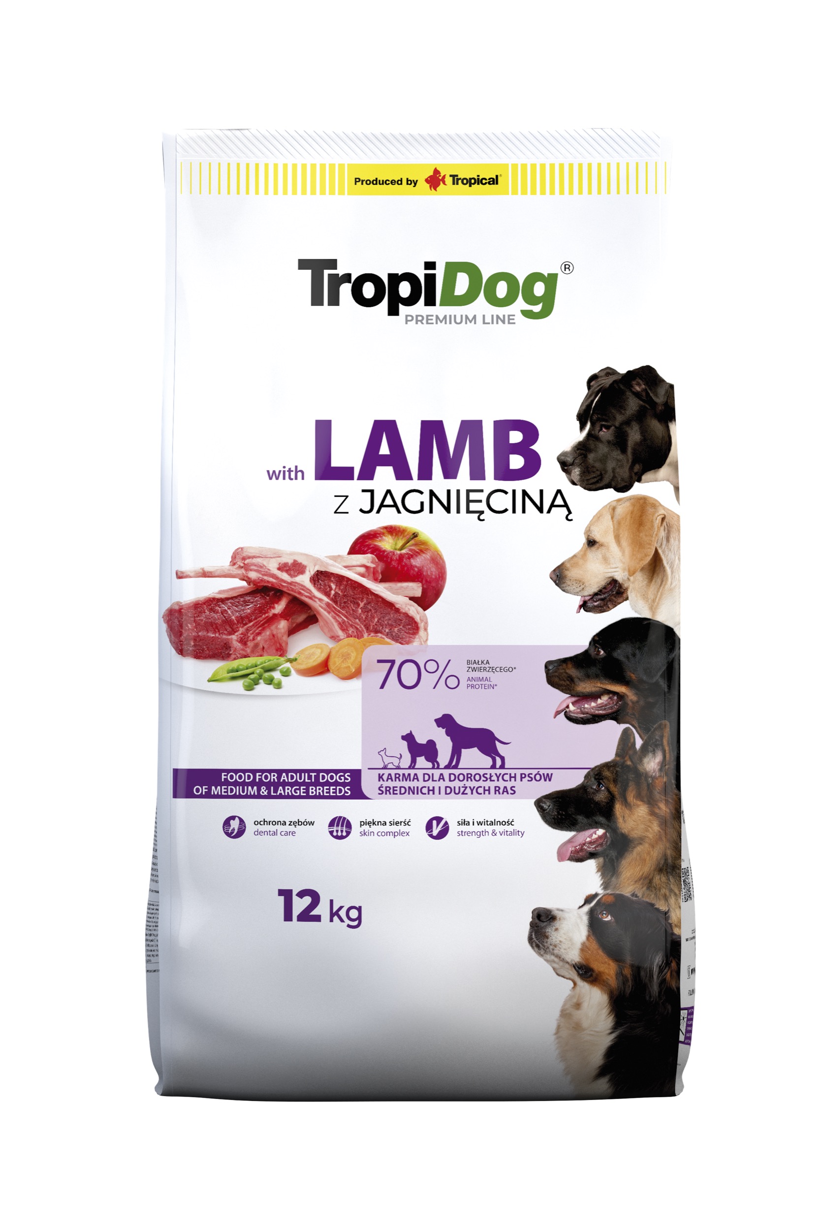 TropiDog Premium Lamb with Rice koertoit 12kg 1 TropiDog Premium Lamb with Rice koertoit 12kg