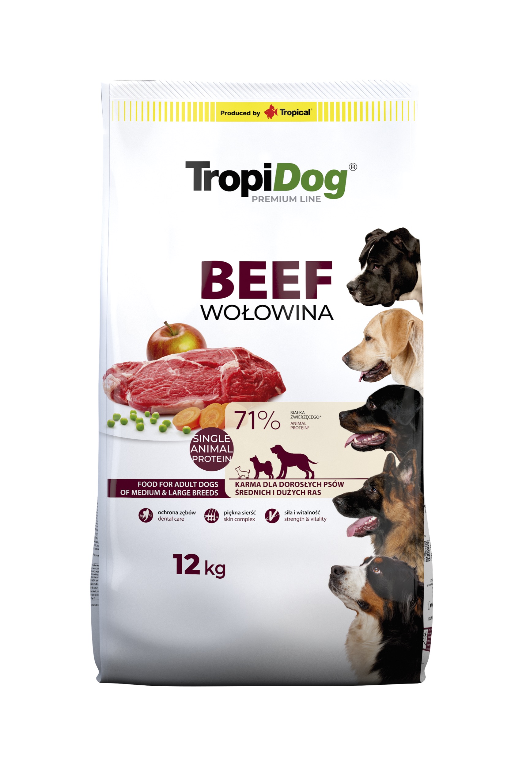 TropiDog Premium Beef with Rice koertoit 12kg 1 TropiDog Premium Beef with Rice koertoit 12kg