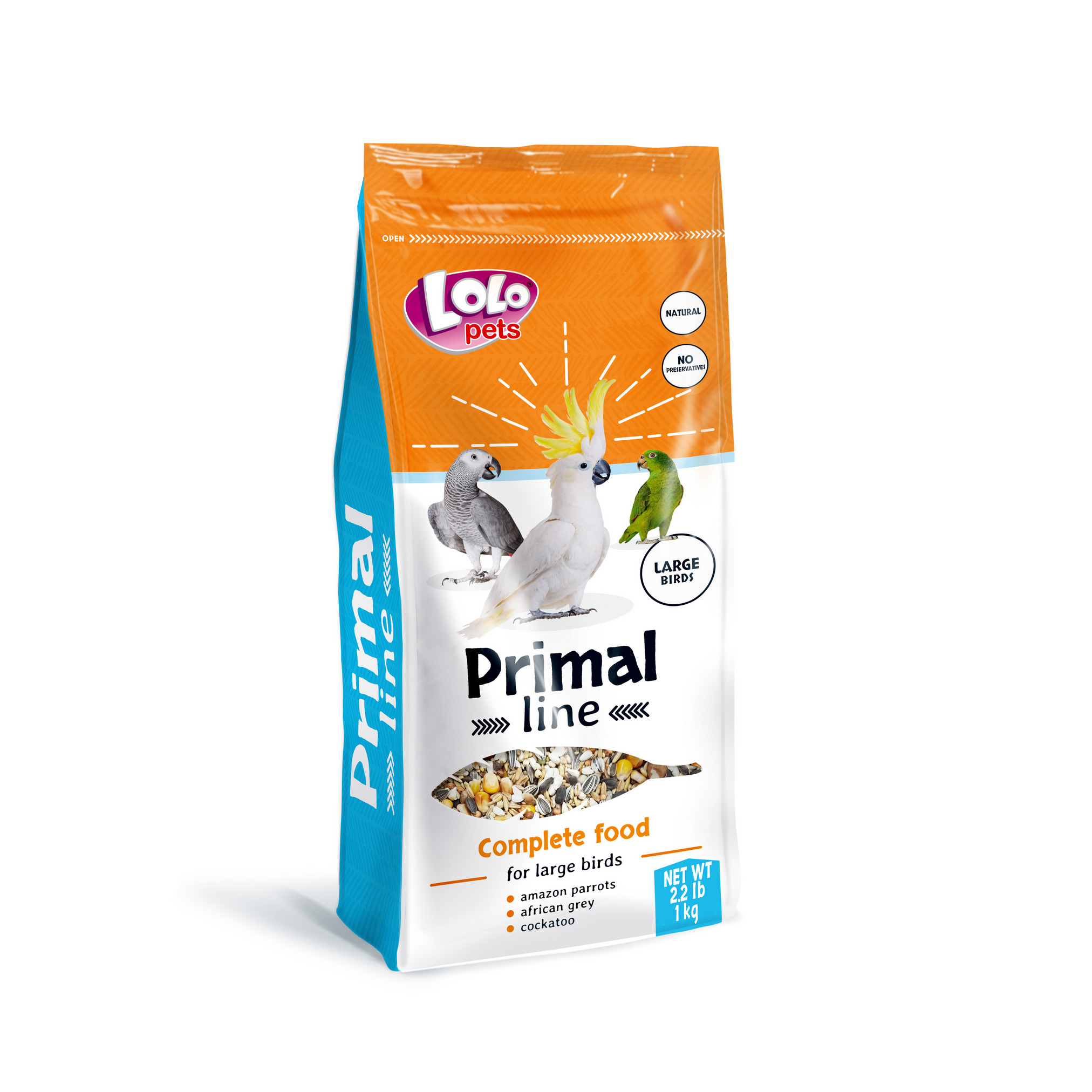 LoLo Pets Primal line linnutoit suurtele lindudele 1kg 1 LoLo Pets Primal line linnutoit suurtele lindudele 1kg