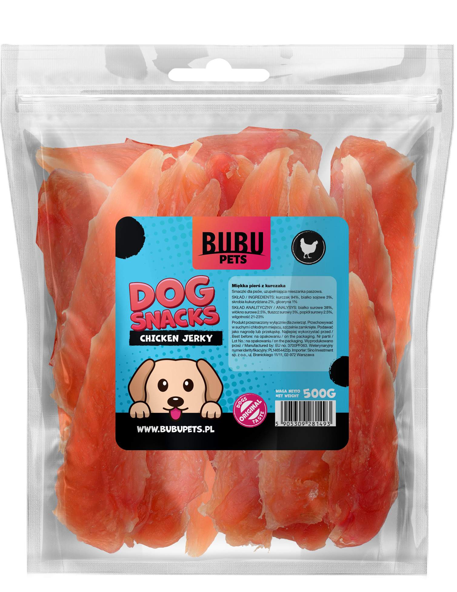 Bubu Pets koeramaius kana rinnafilee 500g 1 Bubu Pets koeramaius kana rinnafilee 500g