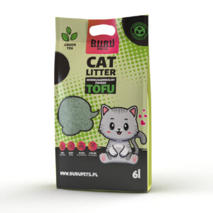 Bubu Pets rohelise tee lõhnaga tofu kassiliiv 2,5 kg / 6L