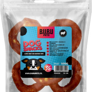 Bubu Pets koeramaius veisenahast rÔngad lambalihaga 10cm 500g