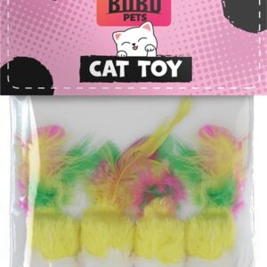 Bubu Pets kassilelu hiir värviliste sulgedega 4tk