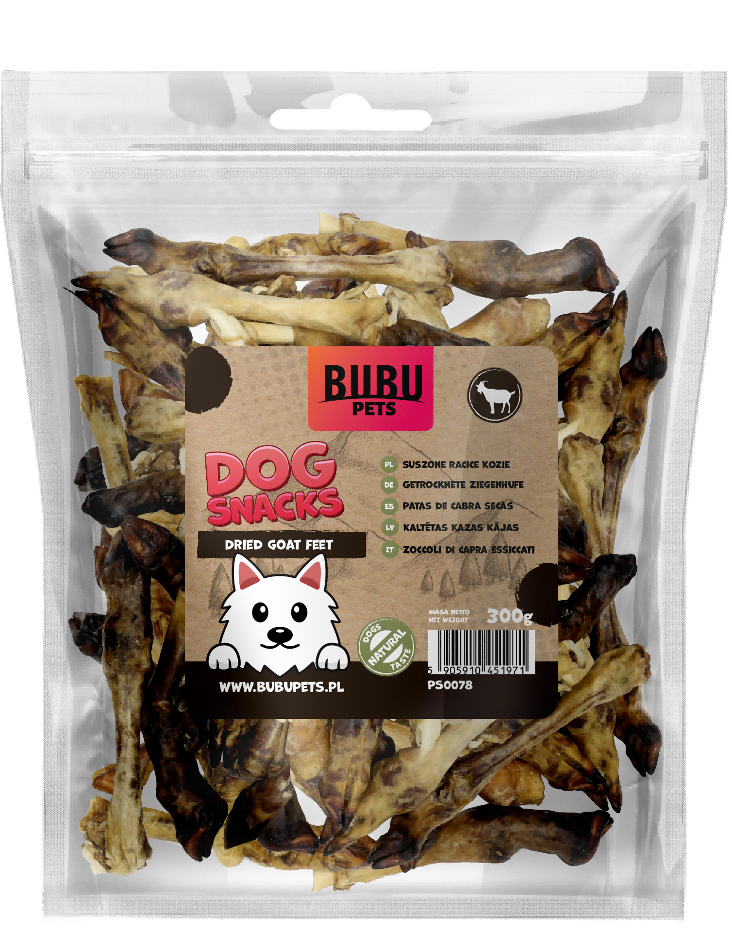 Bubu Pets koeramaius kitsejalad 300g 1 Bubu Pets koeramaius kitsejalad 300g