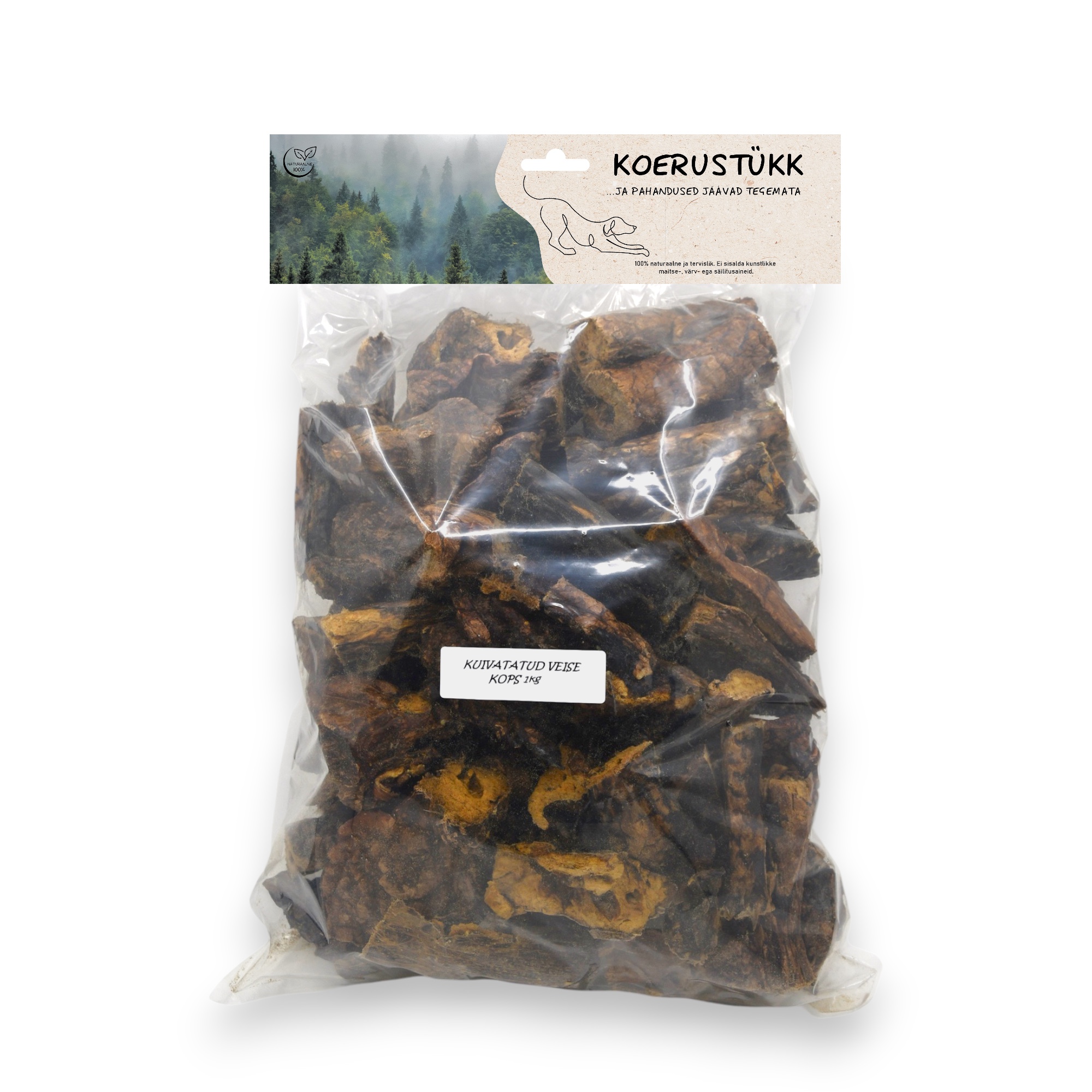Koerustükk veise kopsud koerale 1kg 1 Koerustükk veise kopsud koerale 1kg