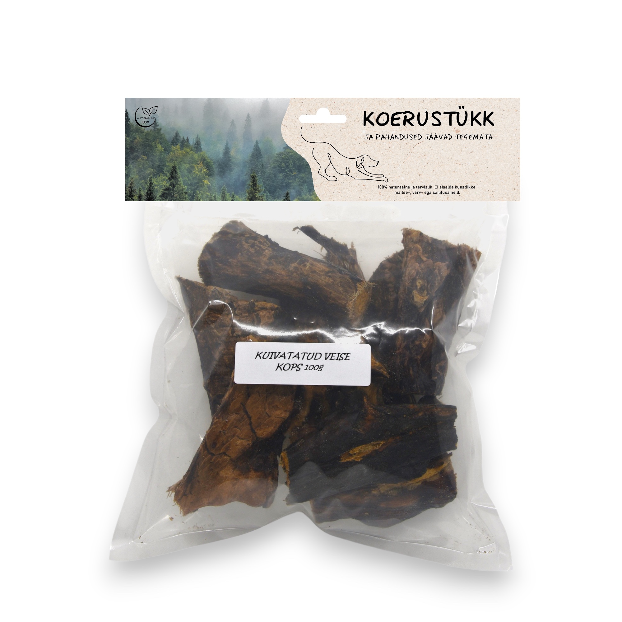 Koerustükk veise kopsud koerale 100g 1 Koerustükk veise kopsud koerale 100g