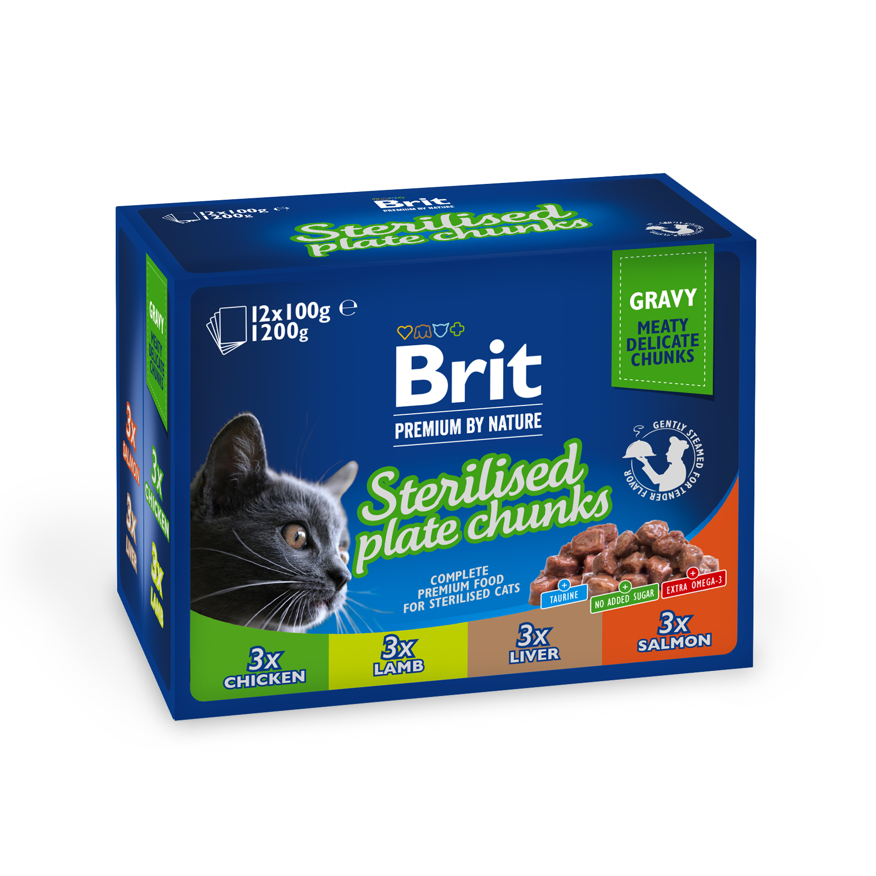 Brit Premium Sterilised Family multipakk märgtoit kassidele 12x100g 1 Brit Premium Sterilised Family multipakk märgtoit kassidele 12x100g