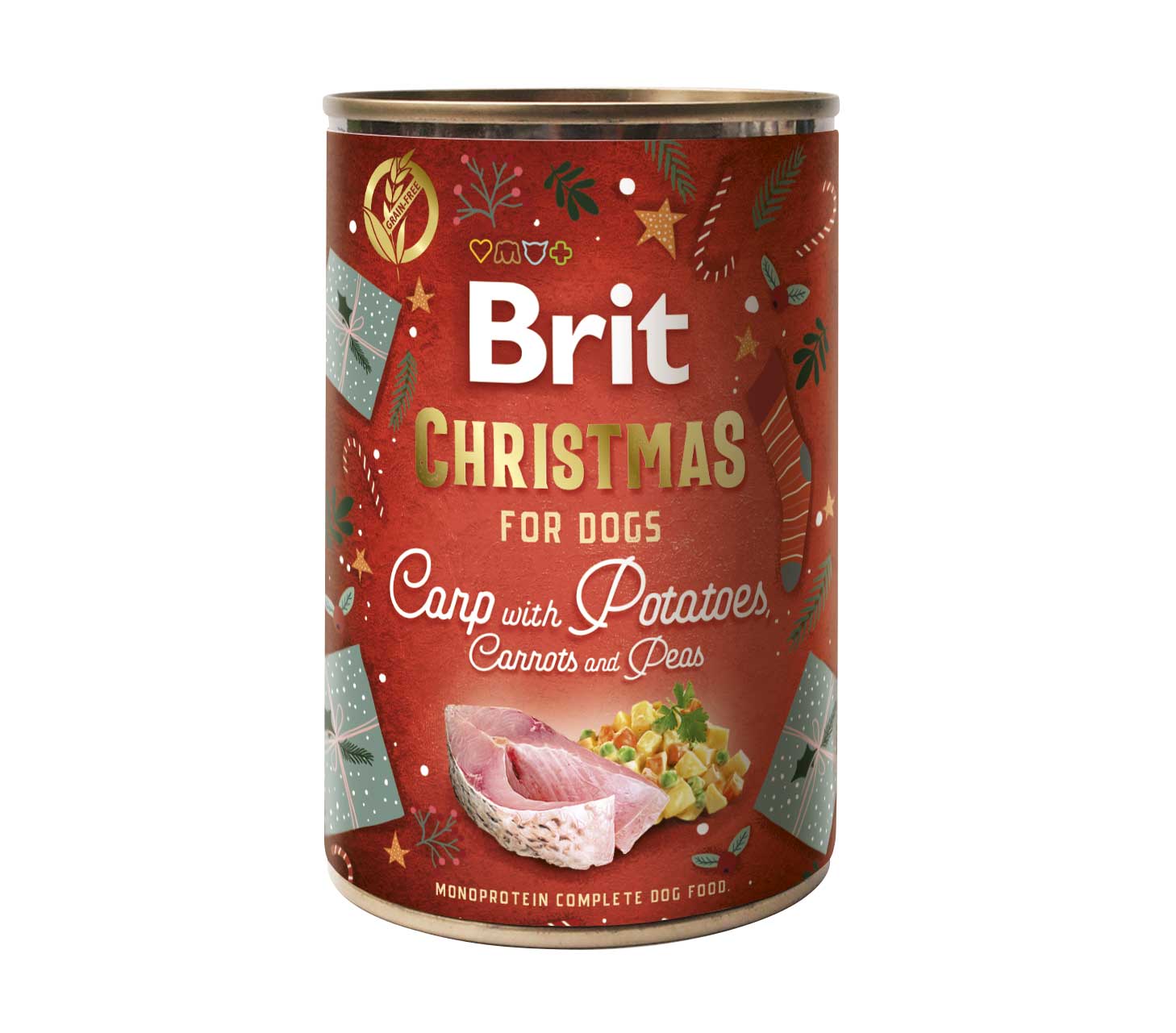 Brit Care Christmas Mono Protein Carp konserv koertele 400g 1 Brit Care Christmas Mono Protein Carp konserv koertele 400g