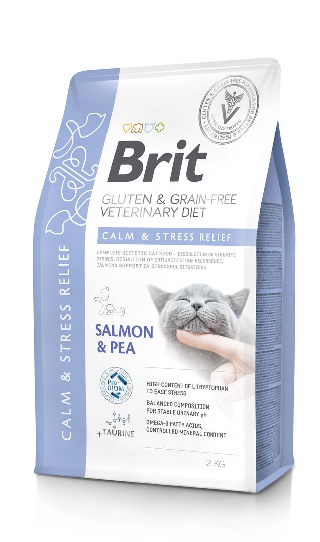 Brit Veterinary Diet Calm & Stress Relief erisööt kassidele 2kg 1 Brit Veterinary Diet Calm & Stress Relief erisööt kassidele 2kg