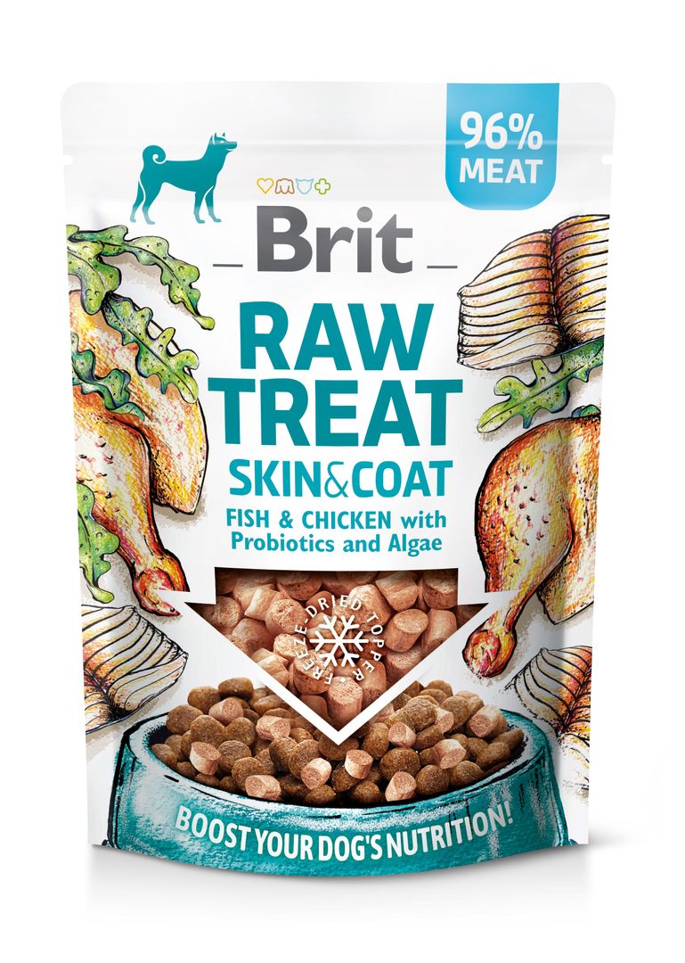 Brit Raw külmkuivatatud maius Skin & Coat koertele 40g 1 Brit Raw külmkuivatatud maius Skin & Coat koertele 40g