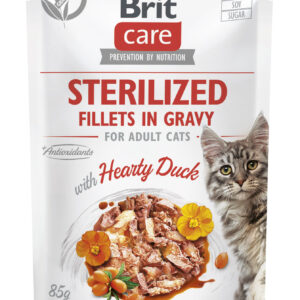 Brit Care Fillets in Gravy Hearty Duck märgtoit steriliseeritud kassidele 85g