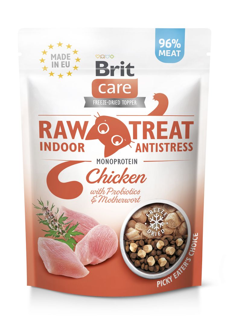 Brit Care Raw külmkuivatatud maius Indoor & Antistress kassidele 40g 1 Brit Care Raw külmkuivatatud maius Indoor & Antistress kassidele 40g