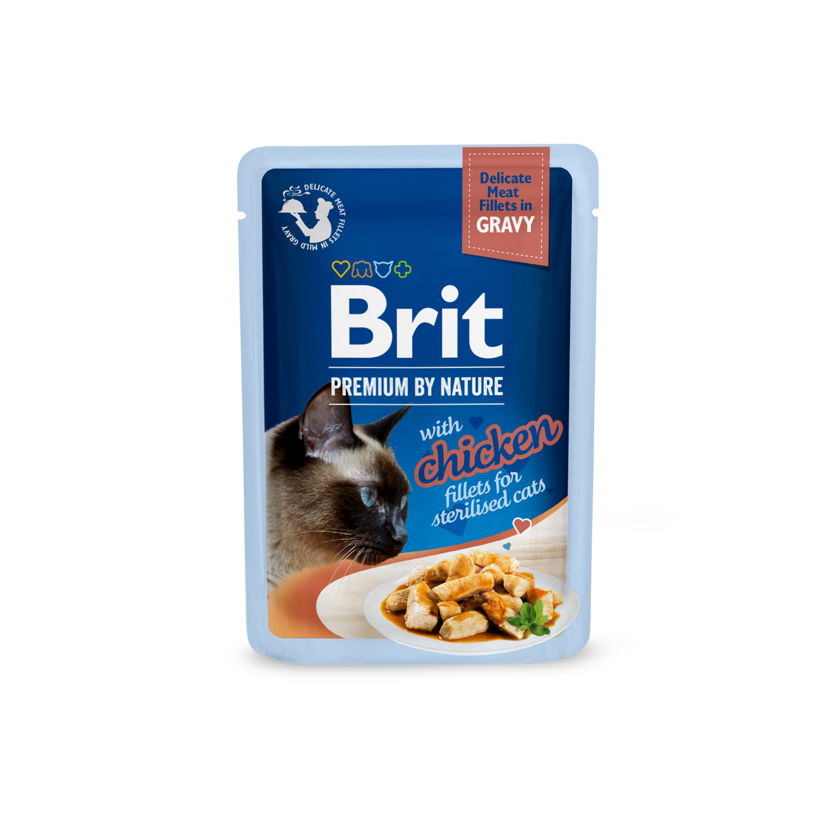 Brit Premium Delicate Chicken Fillets in Gravy märgtoit steriliseeritud kassidele 85g 1 Brit Premium Delicate Chicken Fillets in Gravy märgtoit steriliseeritud kassidele 85g