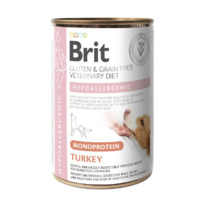 Brit Veterinary Diet Hypoallergenic Monoprotein Turkey konserv koerale 400g