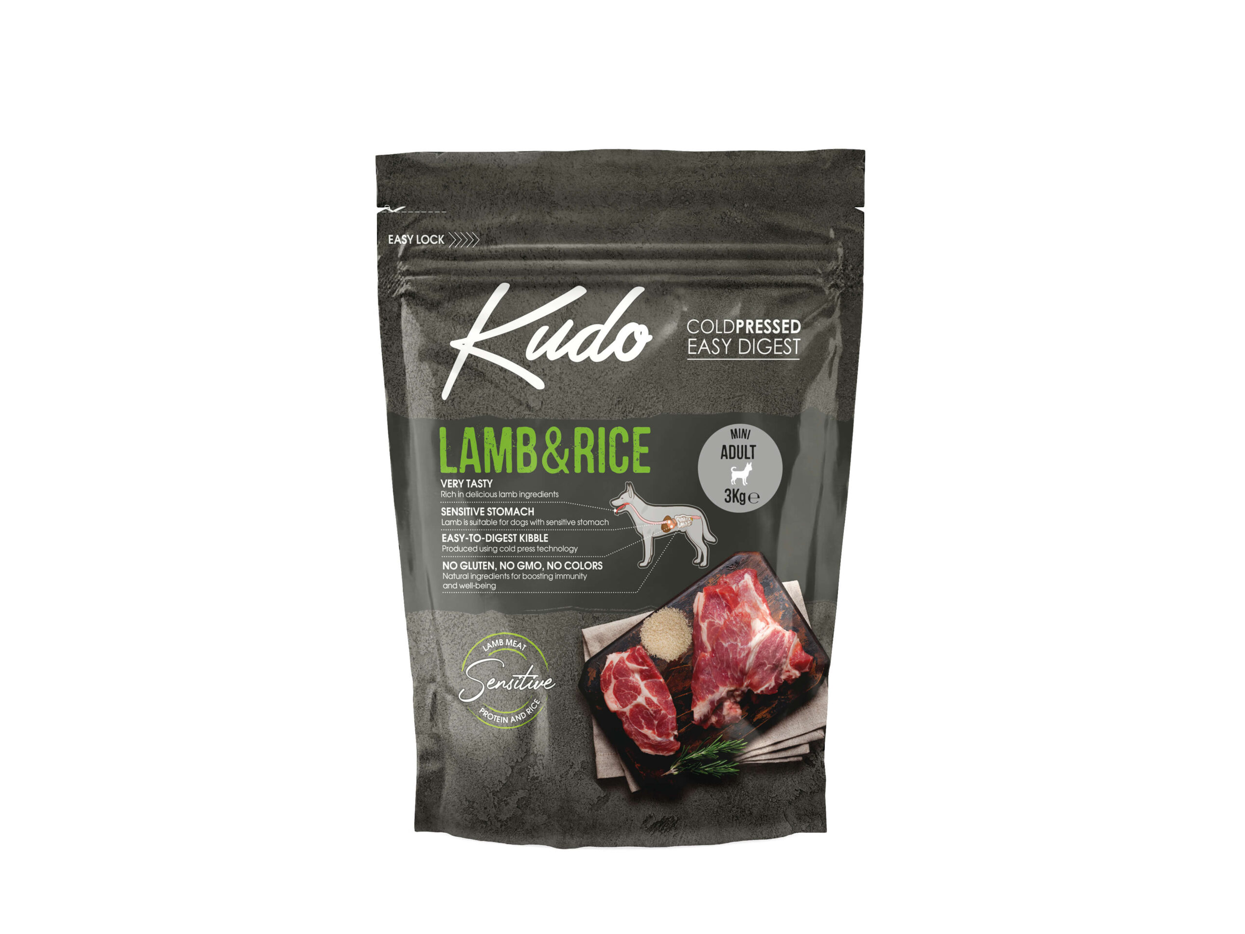 Kudo Lamb & Rice Mini külmpressitud koeratoit 3kg 1 Kudo Lamb & Rice Mini külmpressitud koeratoit 3kg