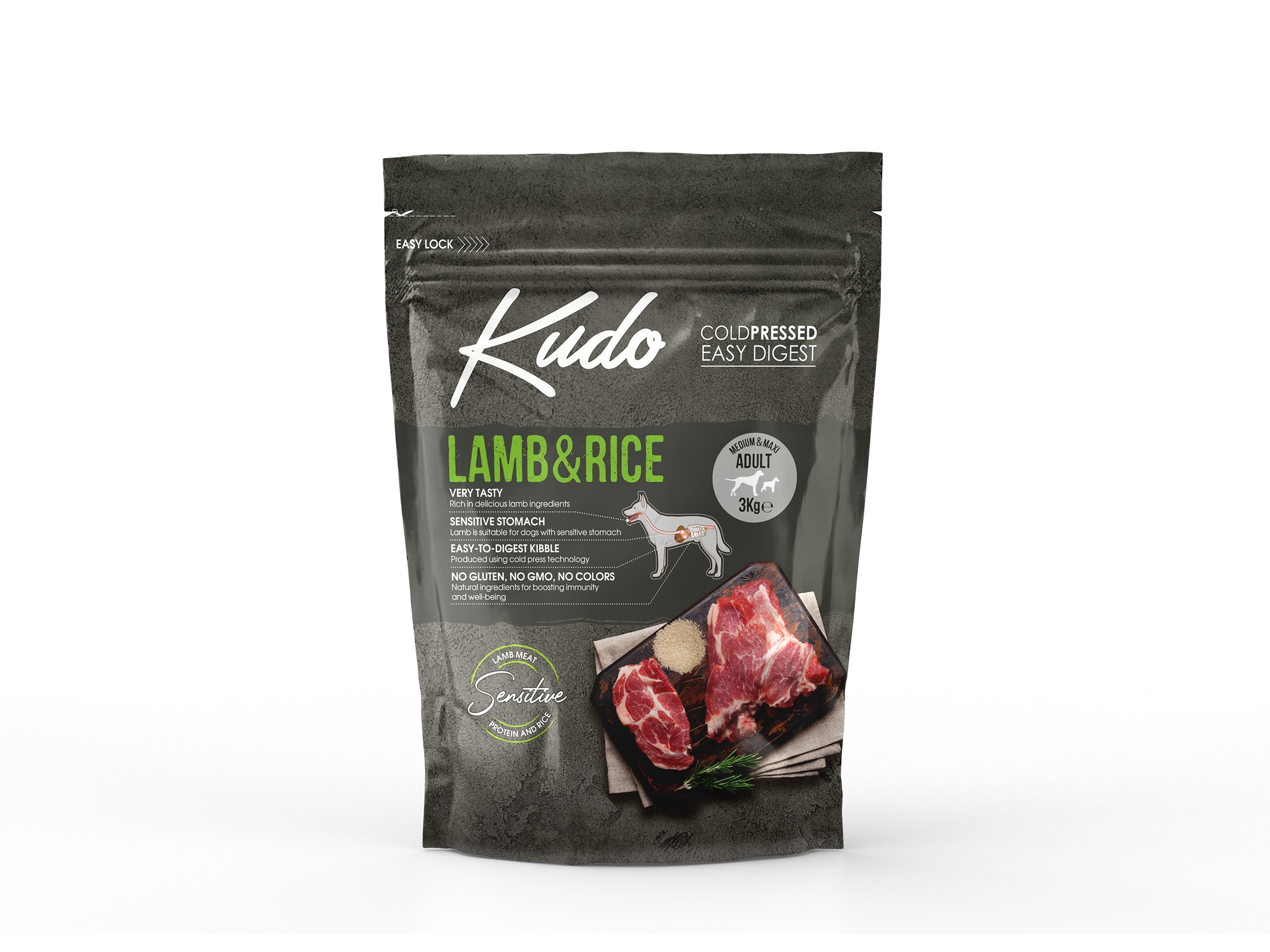 Kudo Lamb & Rice külmpressitud koeratoit 3kg 1 Kudo Lamb & Rice külmpressitud koeratoit 3kg