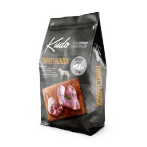Kudo Turkey & Duck Senior Light külmpressitud koeratoit 12kg