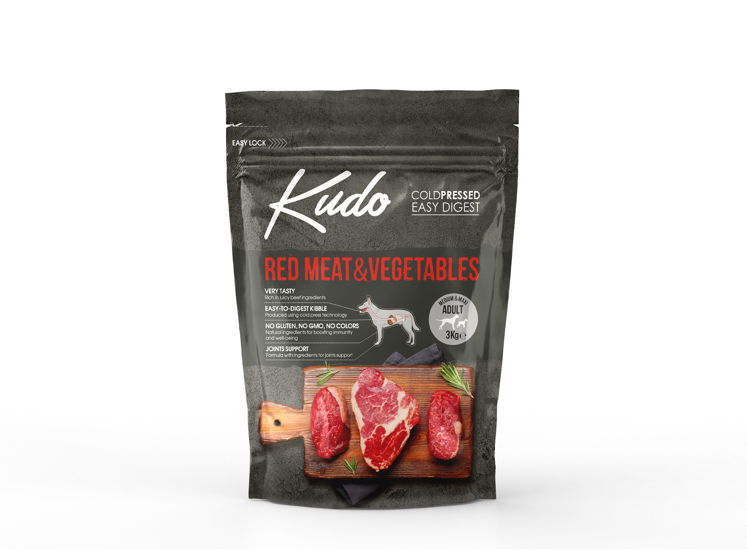 Kudo Red Meat & Vegetables külmpressitud koeratoit 3kg 1 Kudo Red Meat & Vegetables külmpressitud koeratoit 3kg