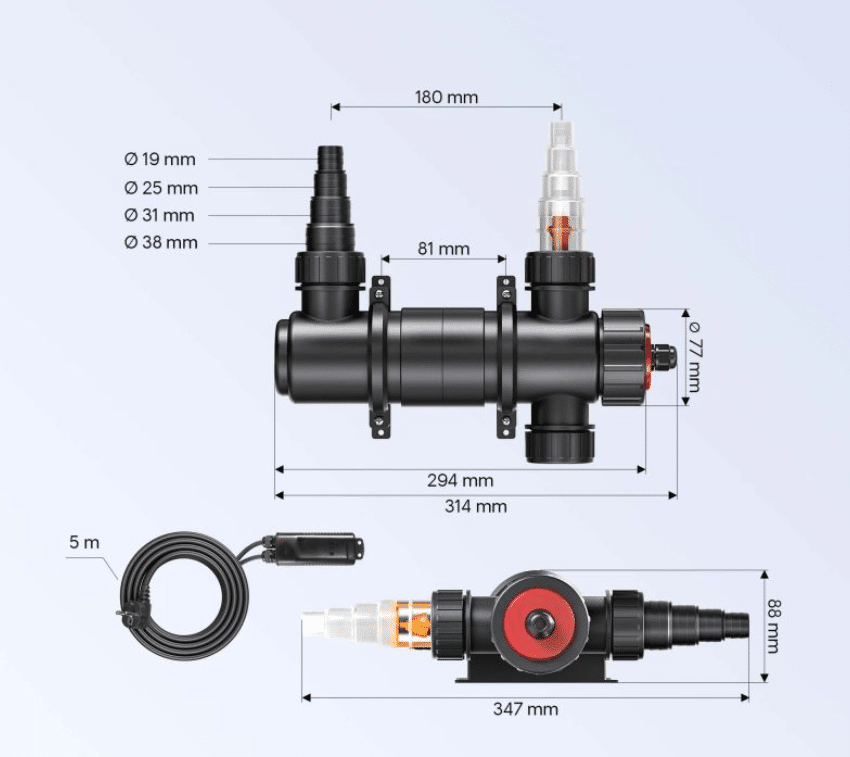 SunSun CUV-111 sterilisaator 11W UVC lambiga 3 SunSun CUV-111 sterilisaator 11W UVC lambiga - Pilt 3