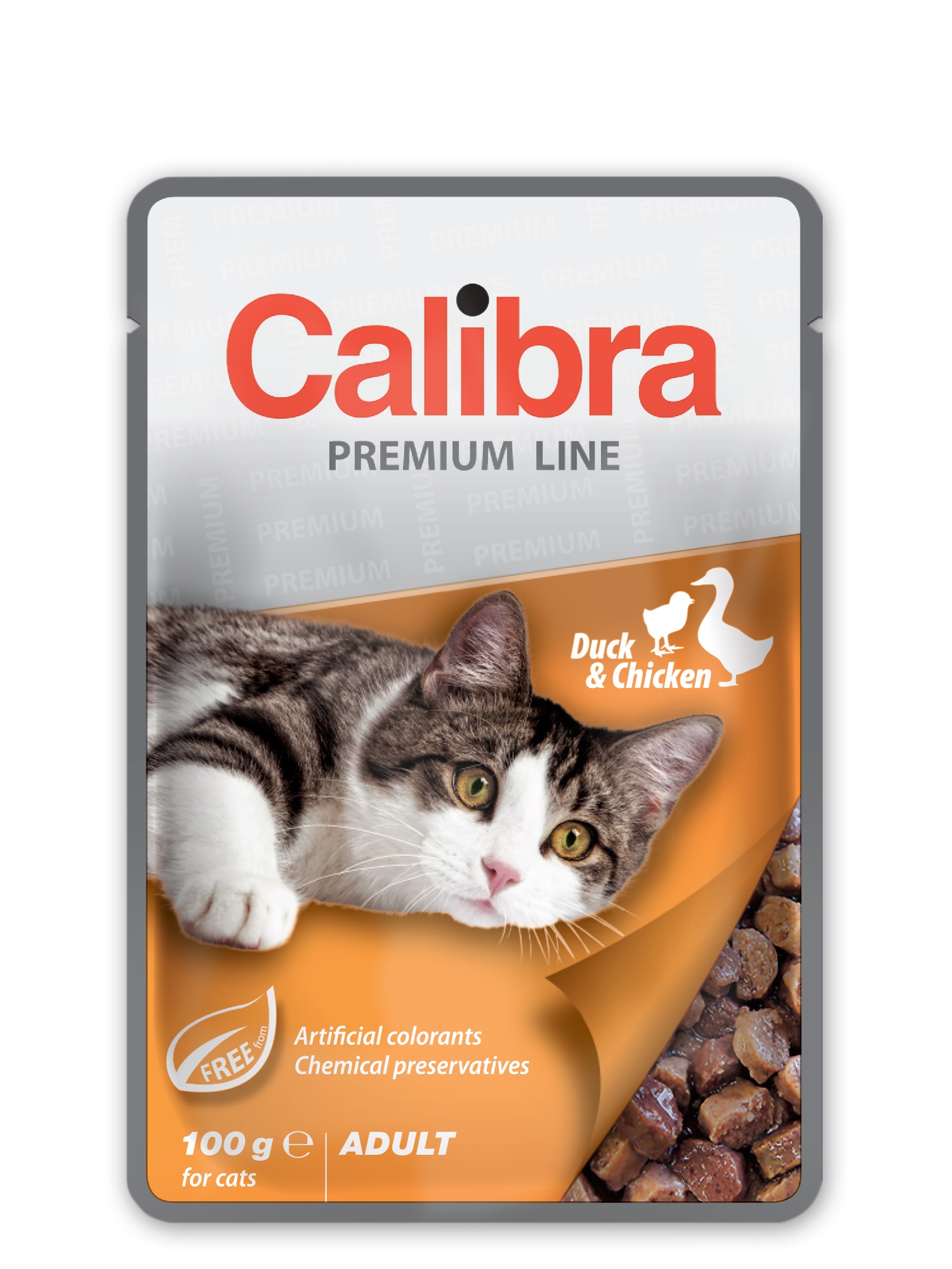 Calibra Premium Duck & Chicken märgtoit kassidele 100g 1 Calibra Premium Duck & Chicken märgtoit kassidele 100g