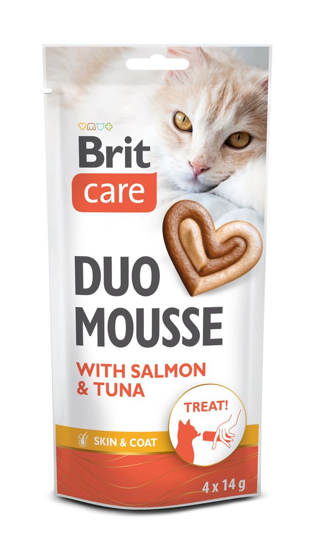 Brit Care Creamy Duo Mousse with Salmon and Tuna maius kassile 4x14g 1 Brit Care Creamy Duo Mousse with Salmon and Tuna maius kassile 4x14g
