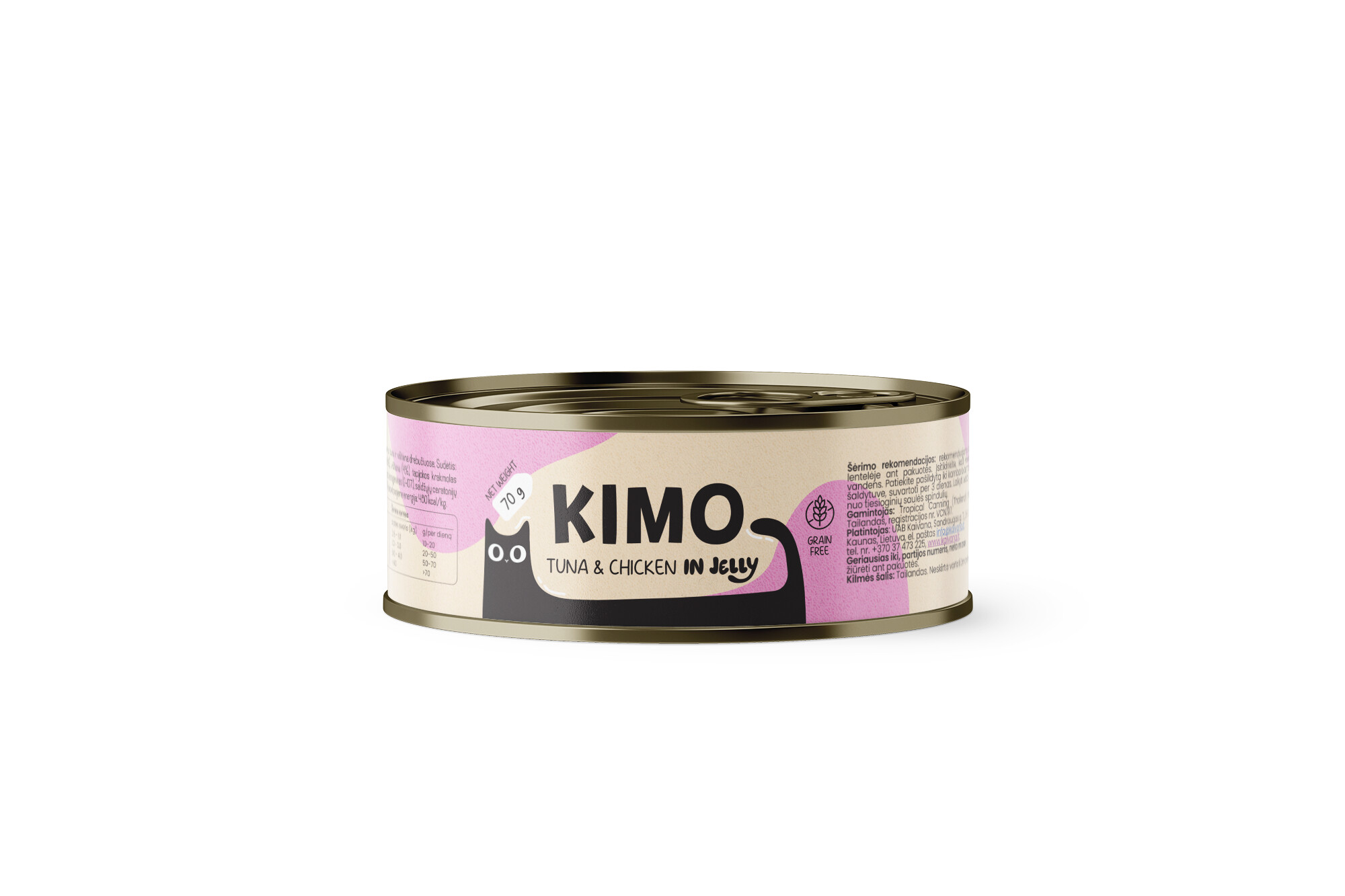 Kimo Tuna & Chicken in Jelly konserv kassidele 70g 1 Kimo Tuna & Chicken in Jelly konserv kassidele 70g