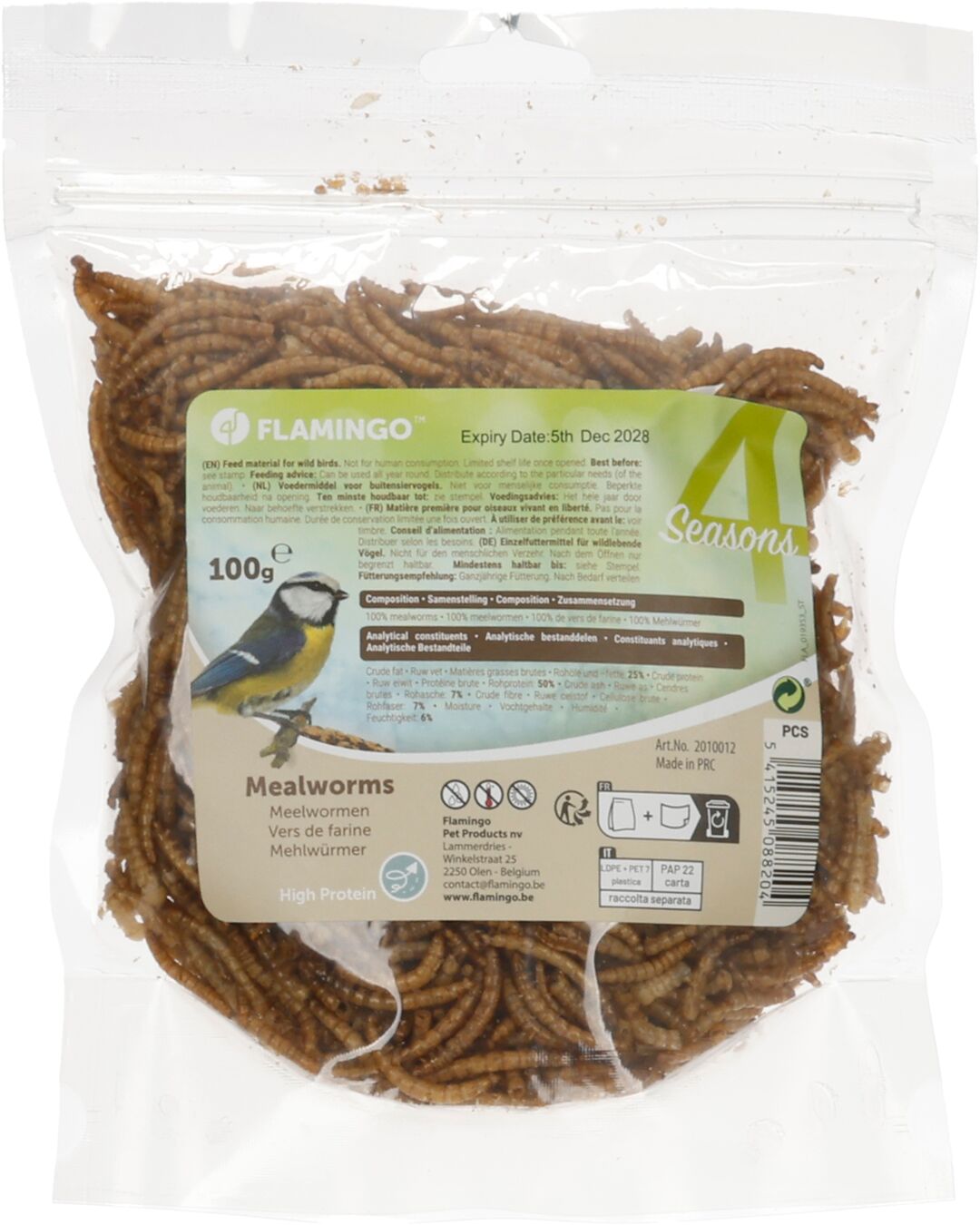 Flamingo kuivatatud jahuussid metslindudele 100g 1 Flamingo kuivatatud jahuussid metslindudele 100g
