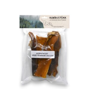 Avaleht 27 Koerustükk kuivatatud veise peanahk 15cm koerale 100g