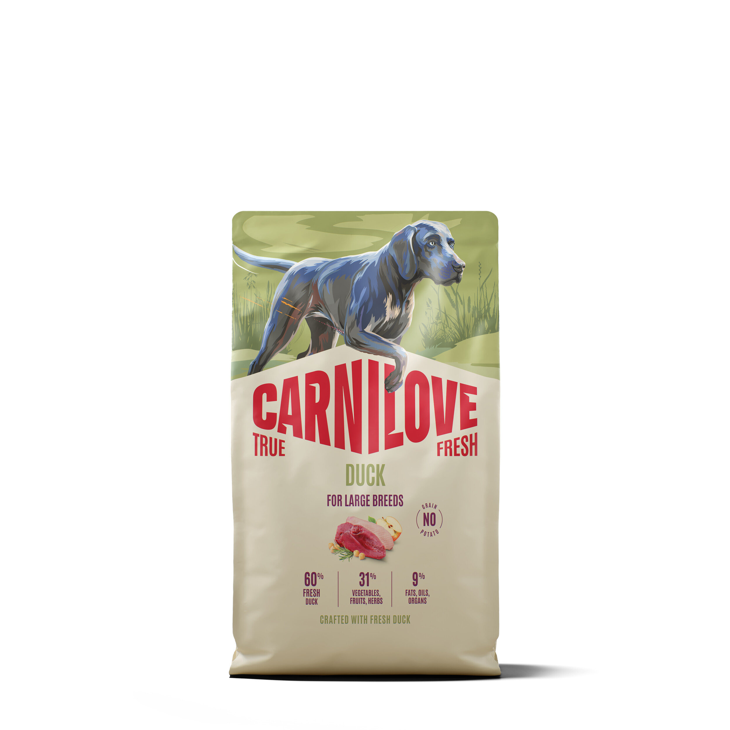 Carnilove True Fresh Duck Adult Large Breeds koeratoit 4kg 1 Carnilove True Fresh Duck Adult Large Breeds koeratoit 4kg